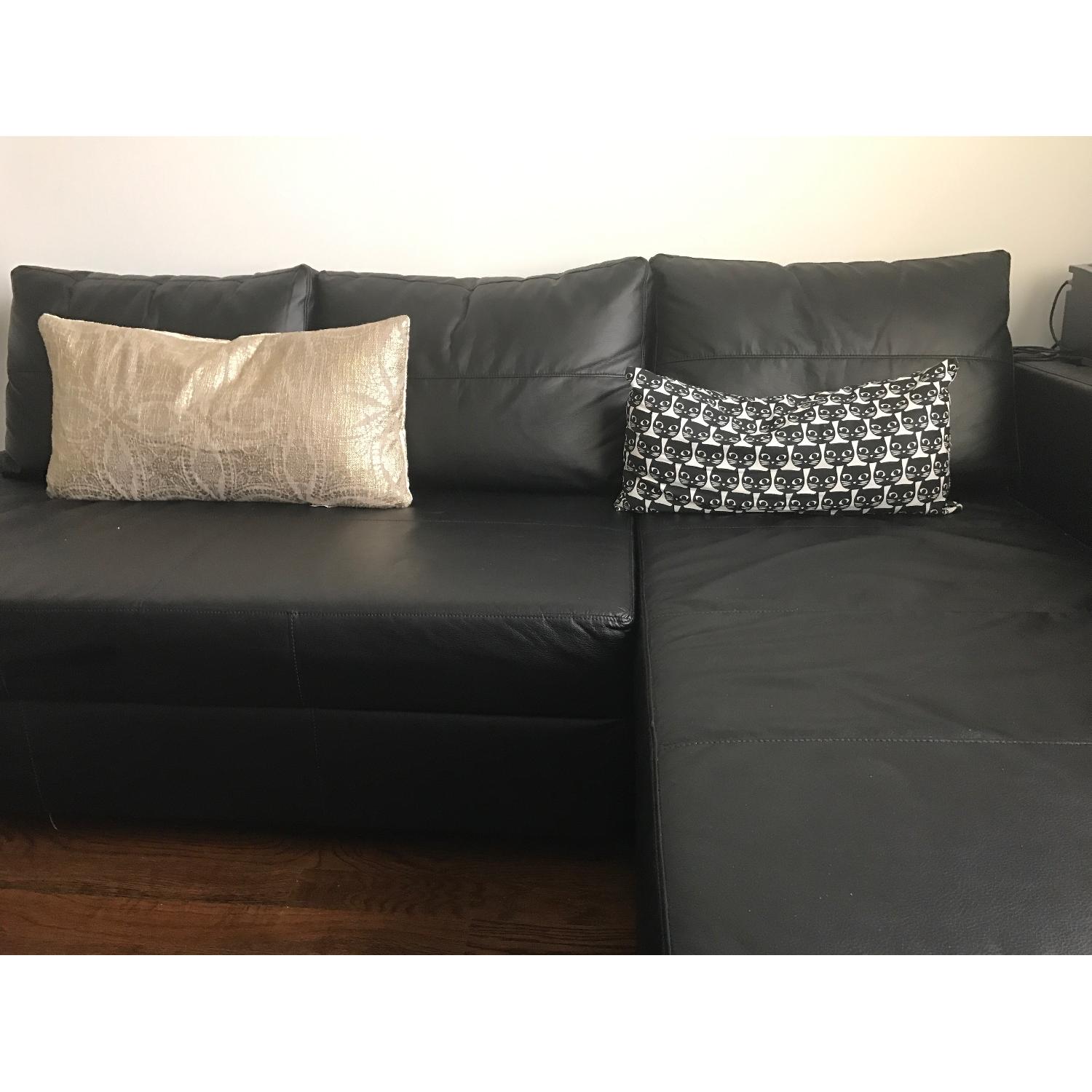 Ikea Friheten Faux Leather Sleeper Sectional Sofa w/Storage - image-1