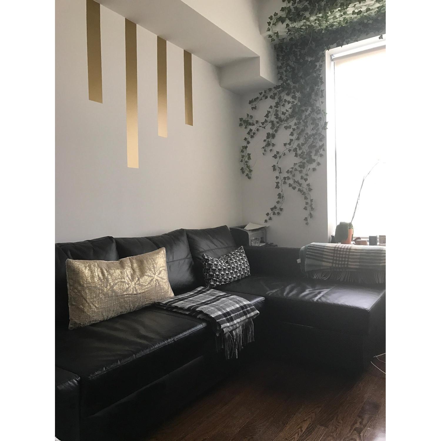 Ikea Friheten Faux Leather Sleeper Sectional Sofa w/Storage - image-2