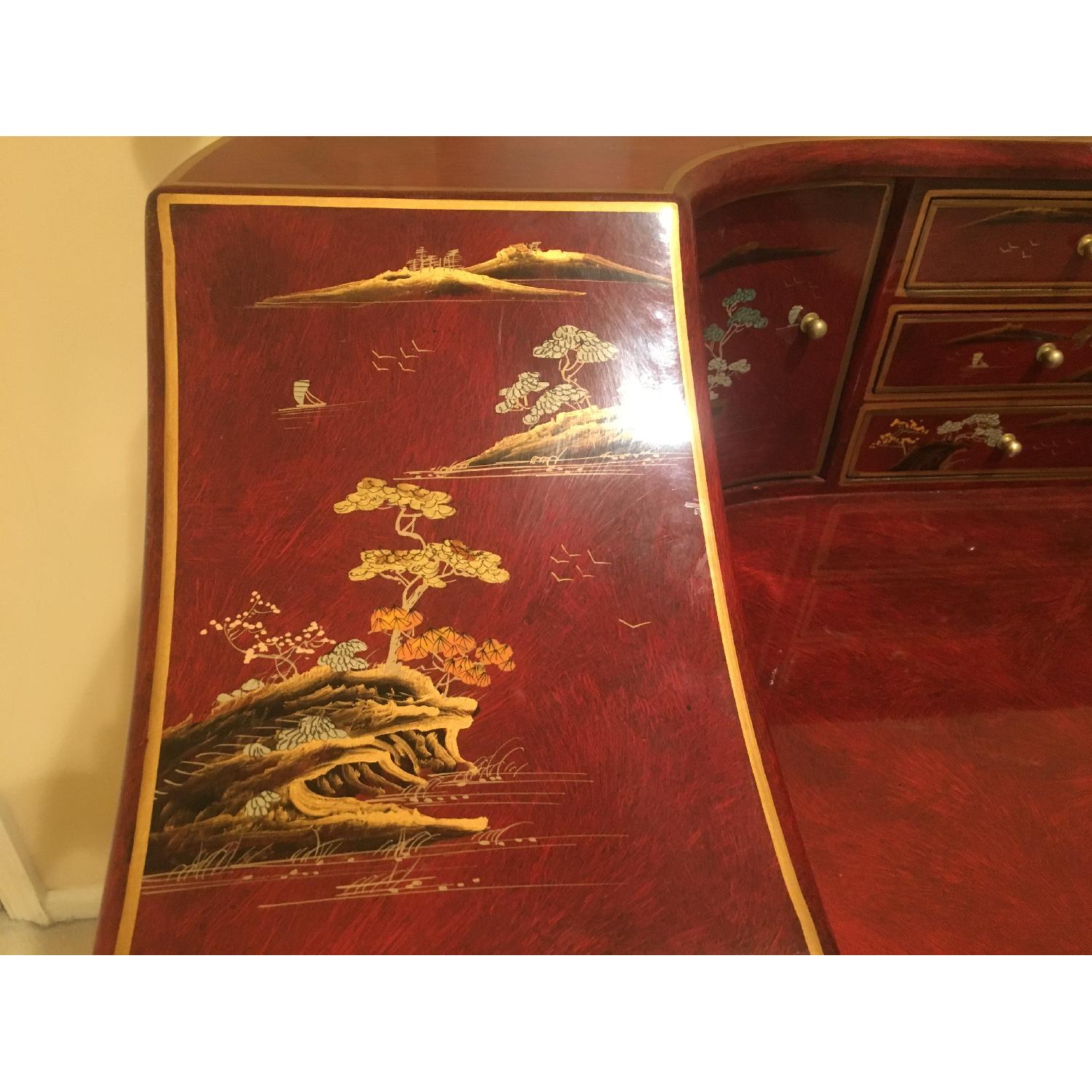 Oriental Lacquer Writing Desk & Chair - image-5