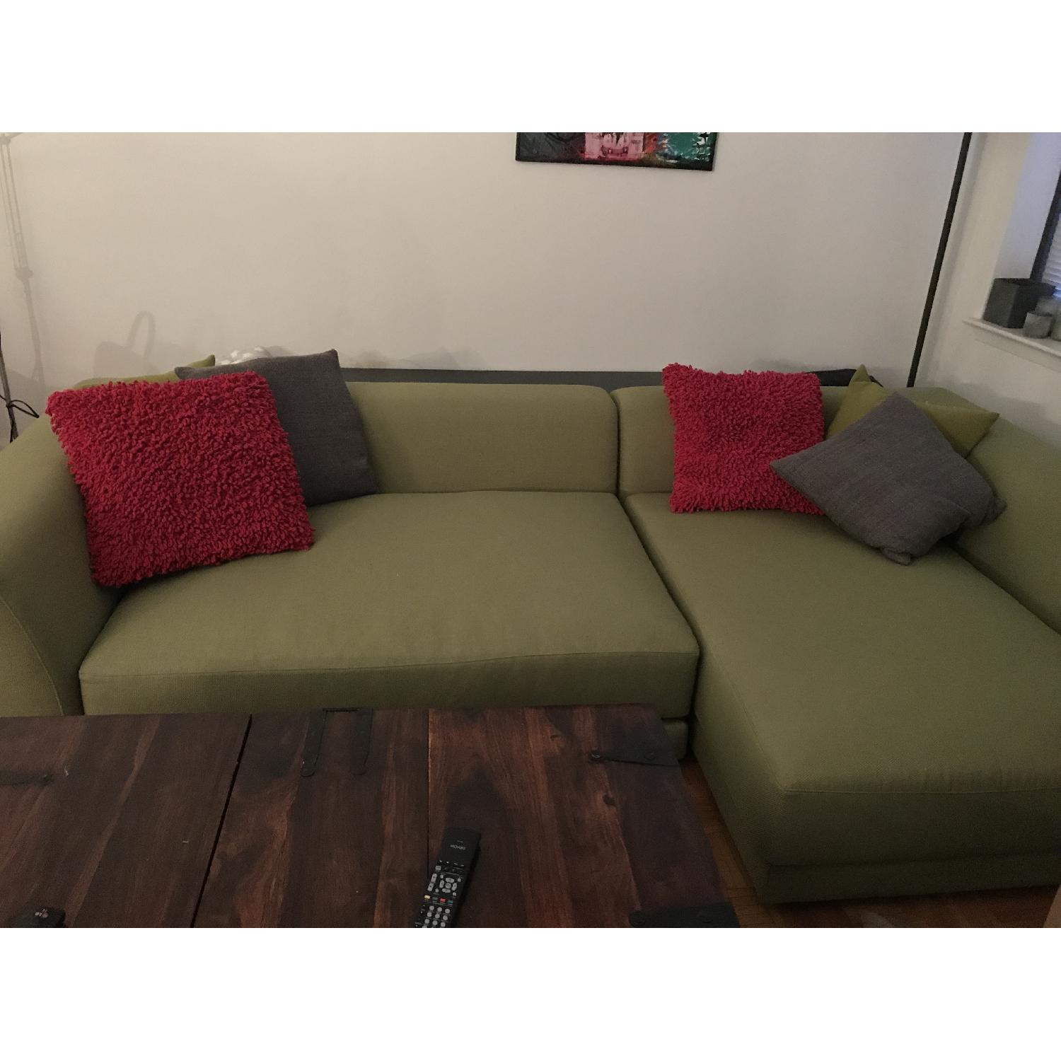CB2 Uno 2-Peice Sectional Sofa in Green - image-1