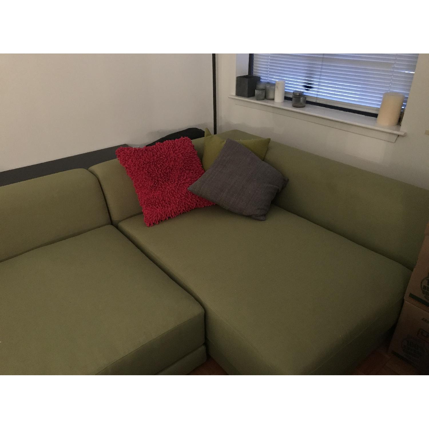 CB2 Uno 2-Peice Sectional Sofa in Green - image-2