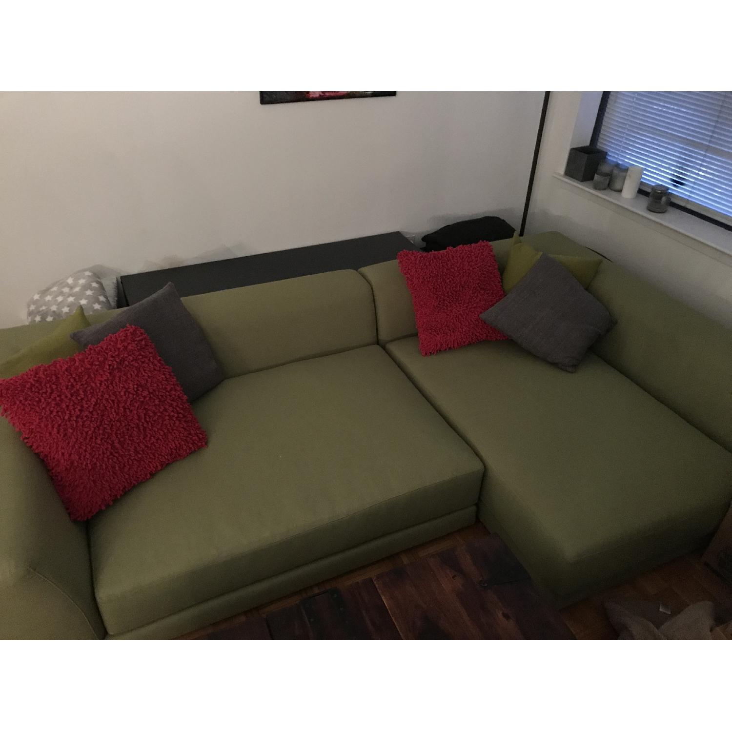 CB2 Uno 2-Peice Sectional Sofa in Green - image-3
