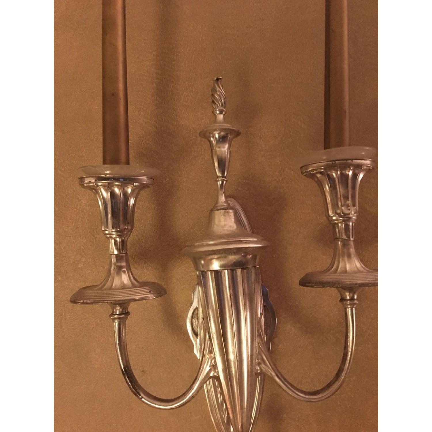 19th Century Silver-Plated Sconces - image-4