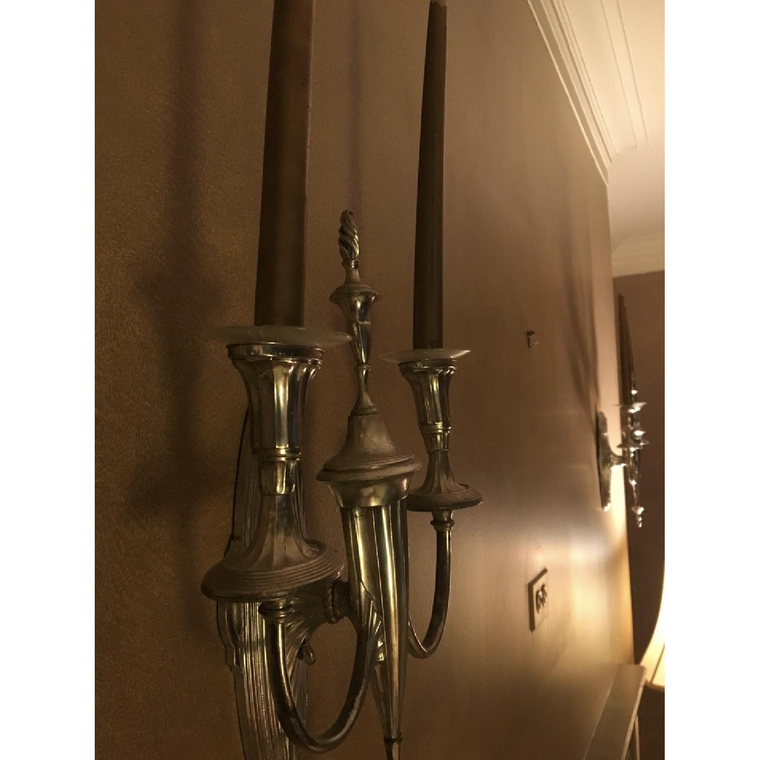 19th Century Silver-Plated Sconces - image-6