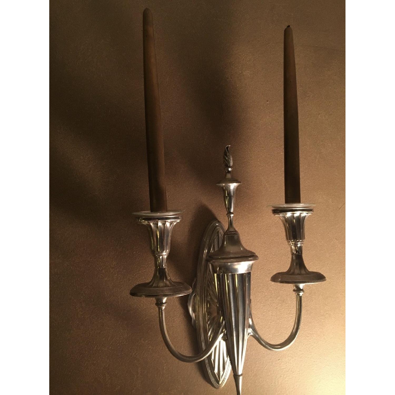 19th Century Silver-Plated Sconces - image-13