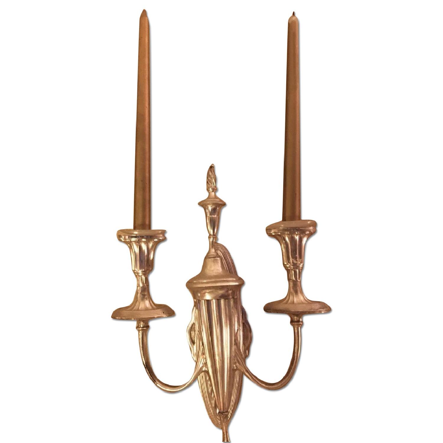 19th Century Silver-Plated Sconces - image-0