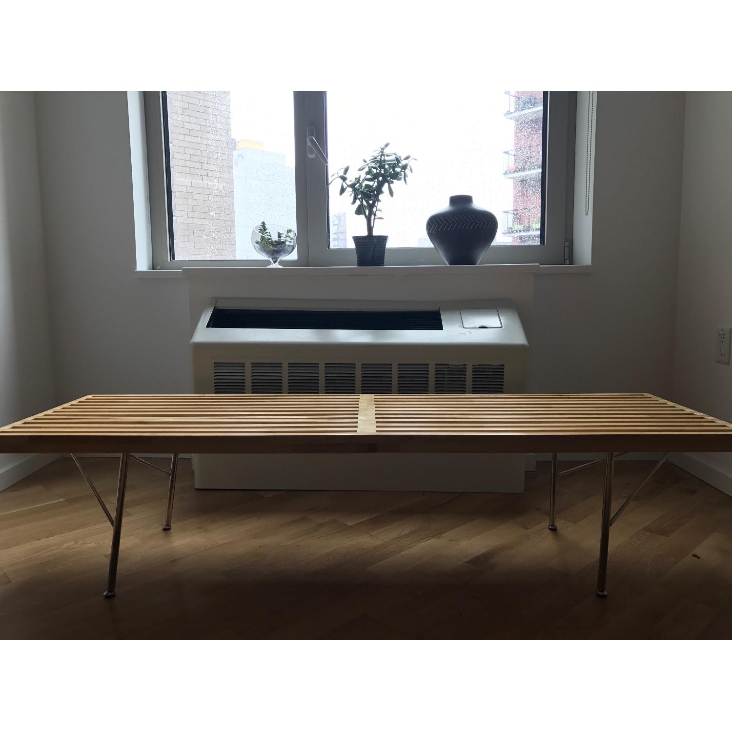 Mid-Century Slatted Coffee Table/Bench - image-1