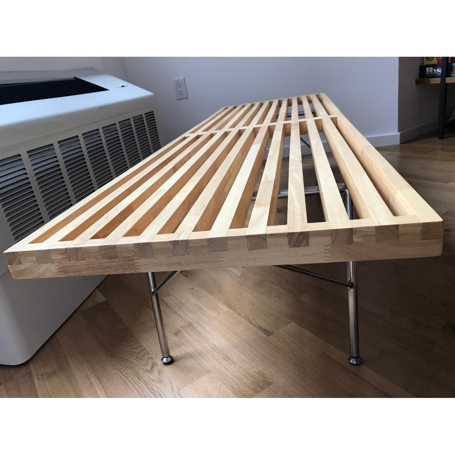 Mid-Century Slatted Coffee Table/Bench - image-3