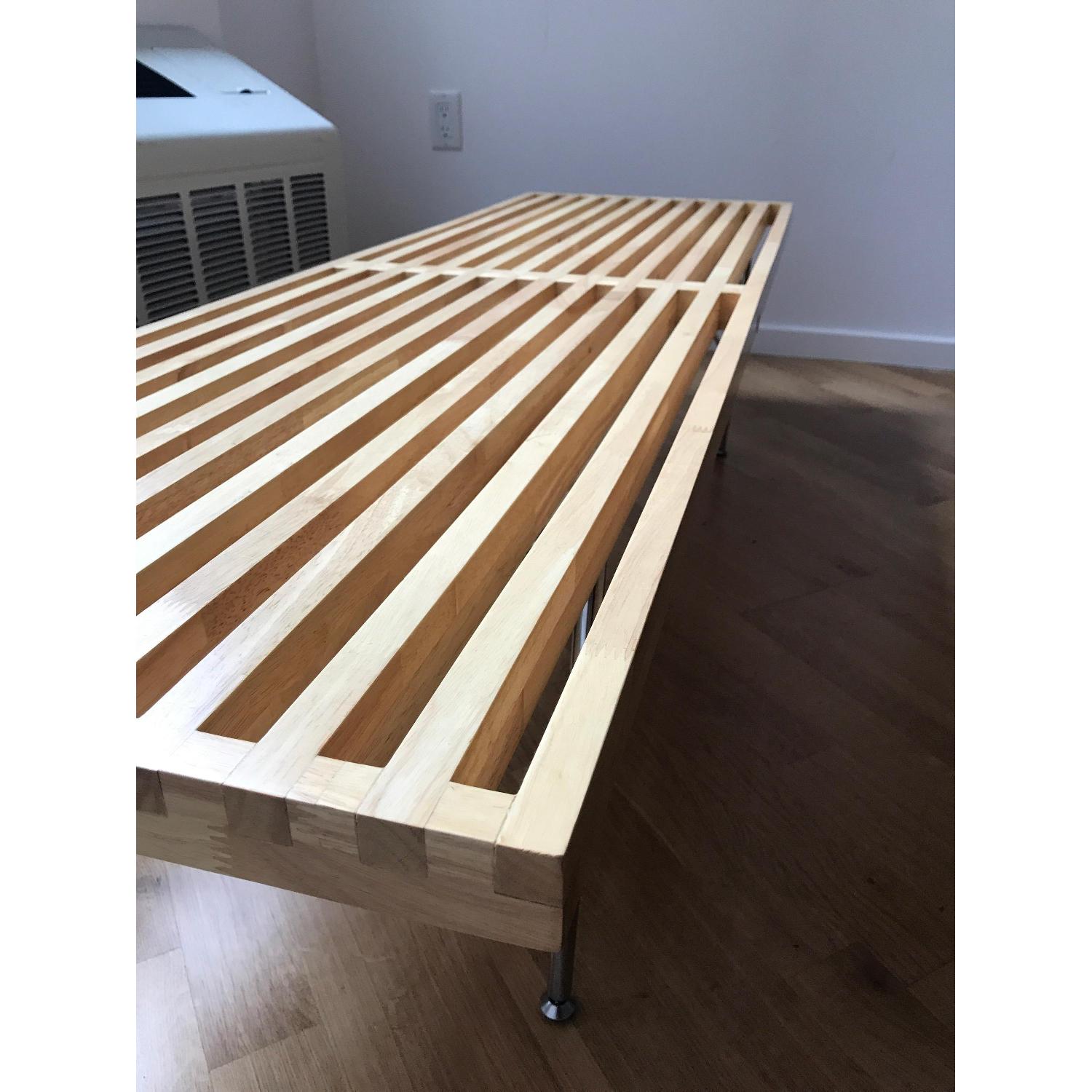 Mid-Century Slatted Coffee Table/Bench - image-4