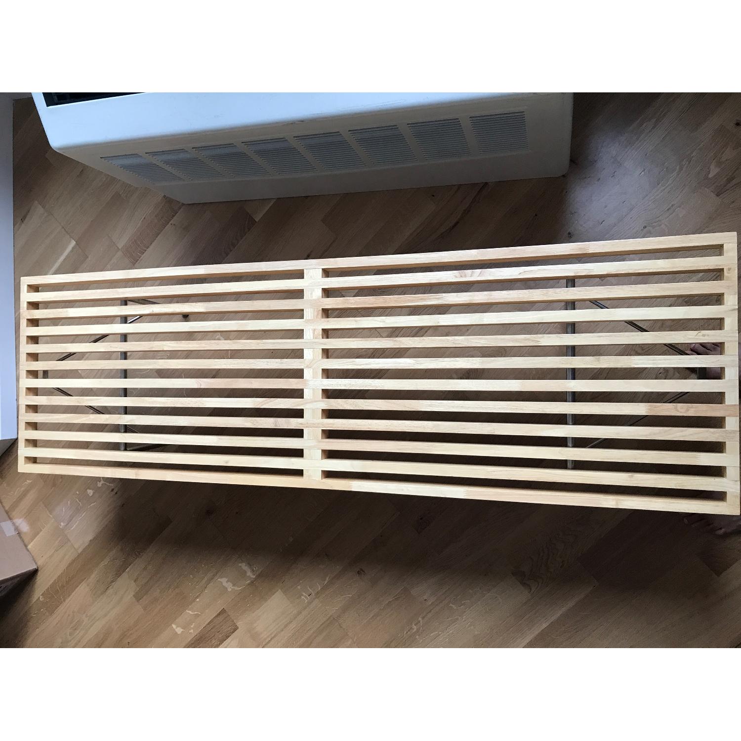 Mid-Century Slatted Coffee Table/Bench - image-5
