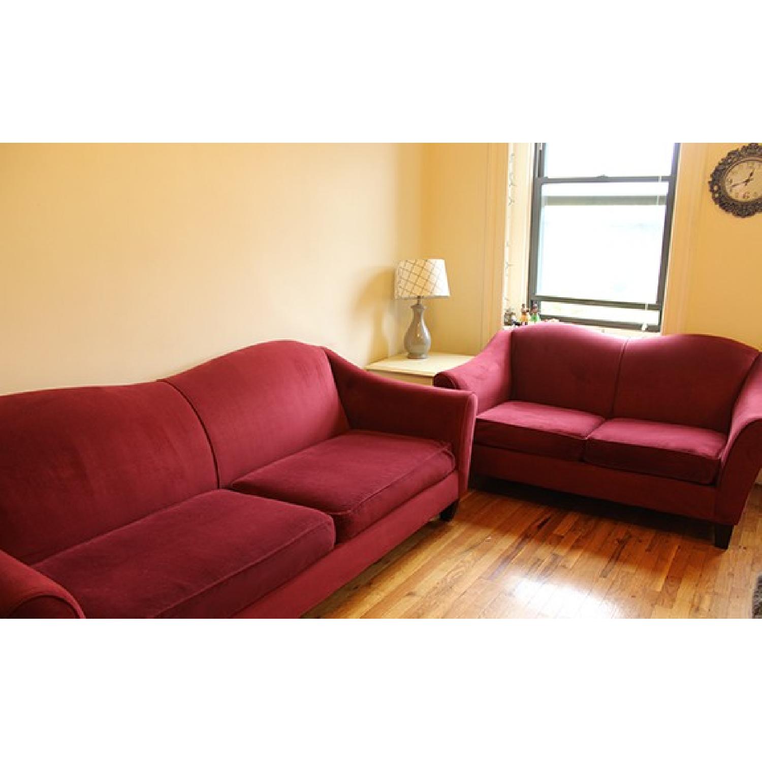 Raymour & Flanigan Red Sofa - image-4