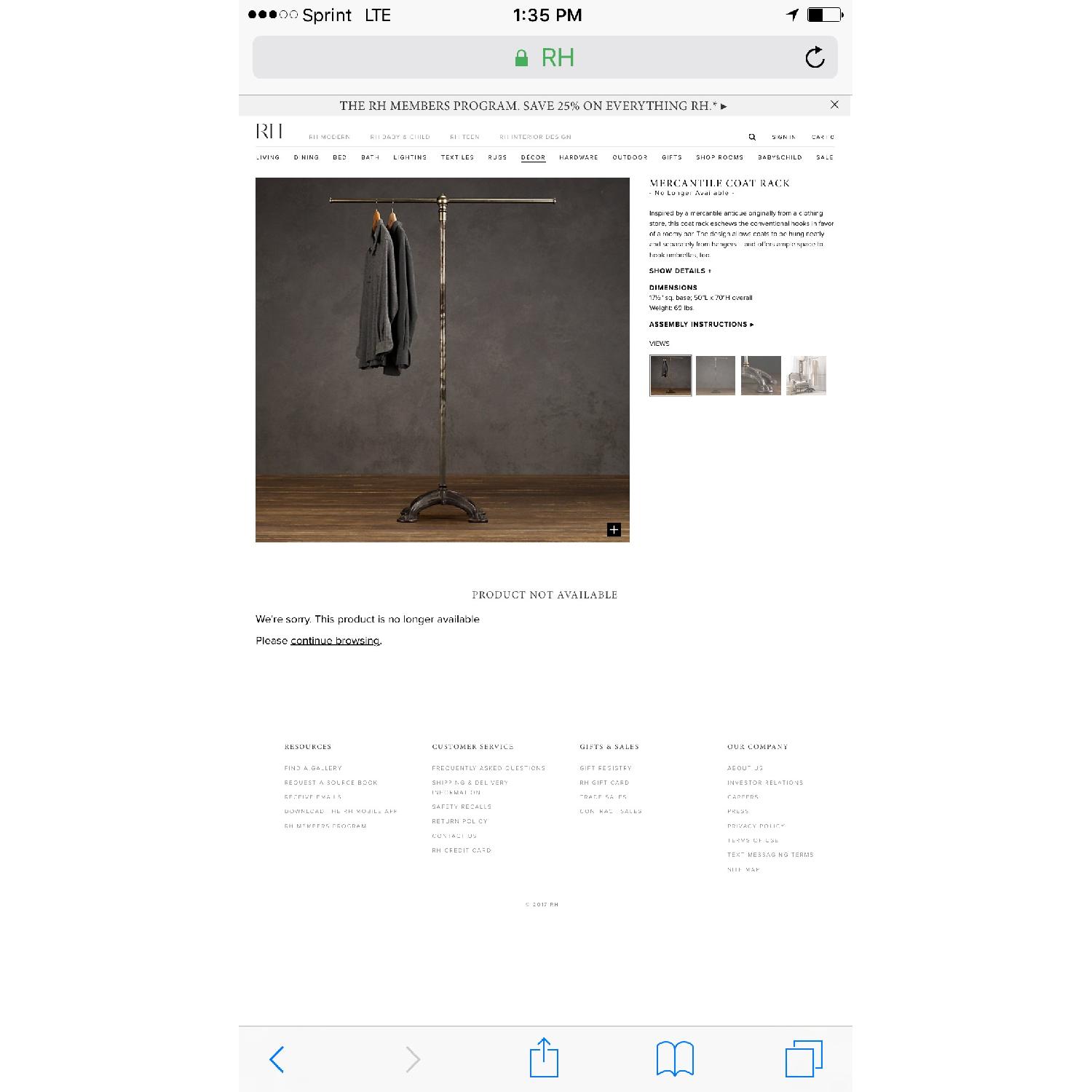 Restoration Hardware Merchantile Coat Rack - image-3