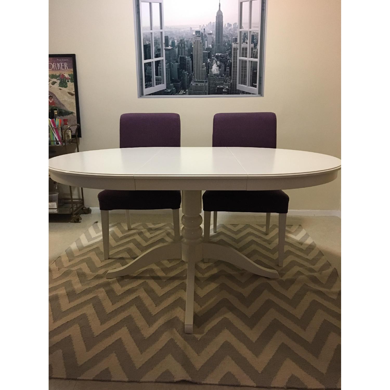 Ikea Ingatorp Extendable Round Dining Table w/ 4 Chairs - image-1