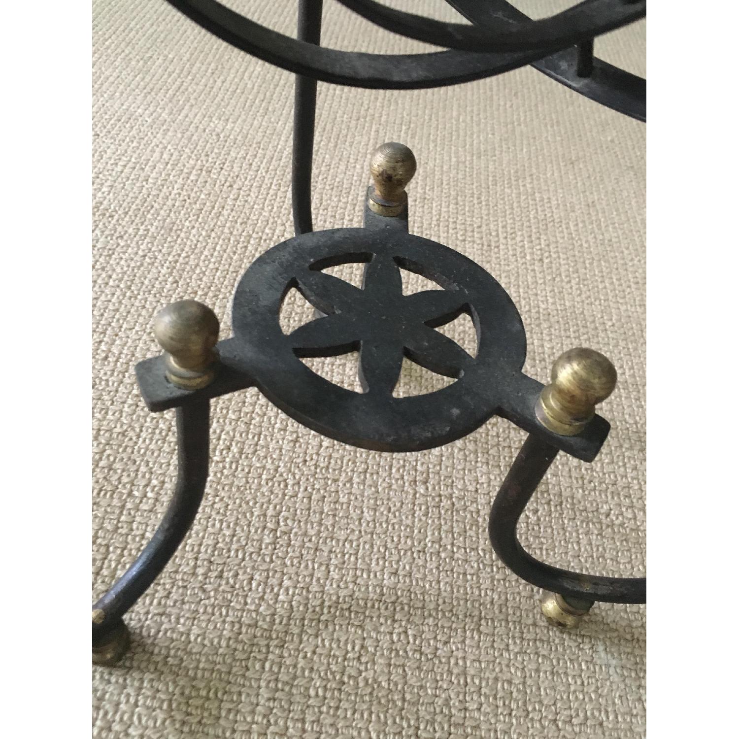 Vintage Iron & Glass Atomic Orbital Glass Top Coffee Table - image-4