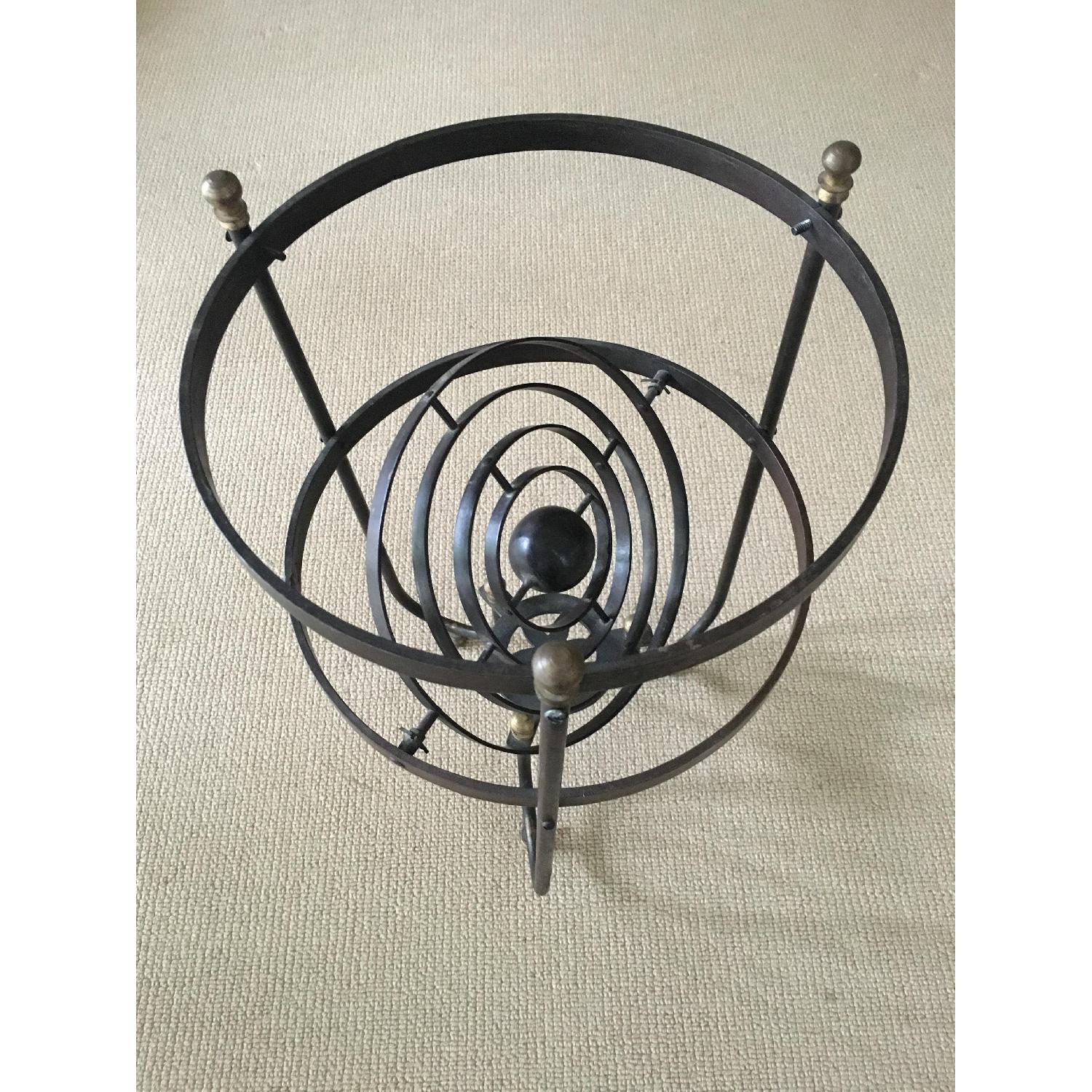 Vintage Iron & Glass Atomic Orbital Glass Top Coffee Table - image-6