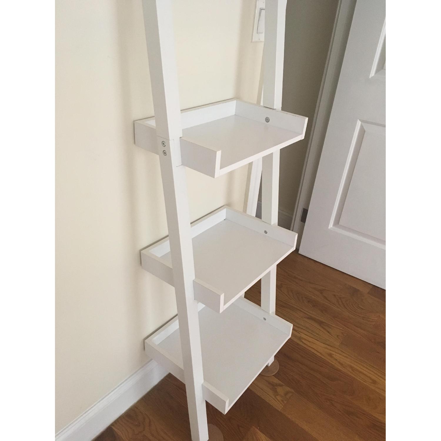 Container Store White Leaning Bookcase - image-2
