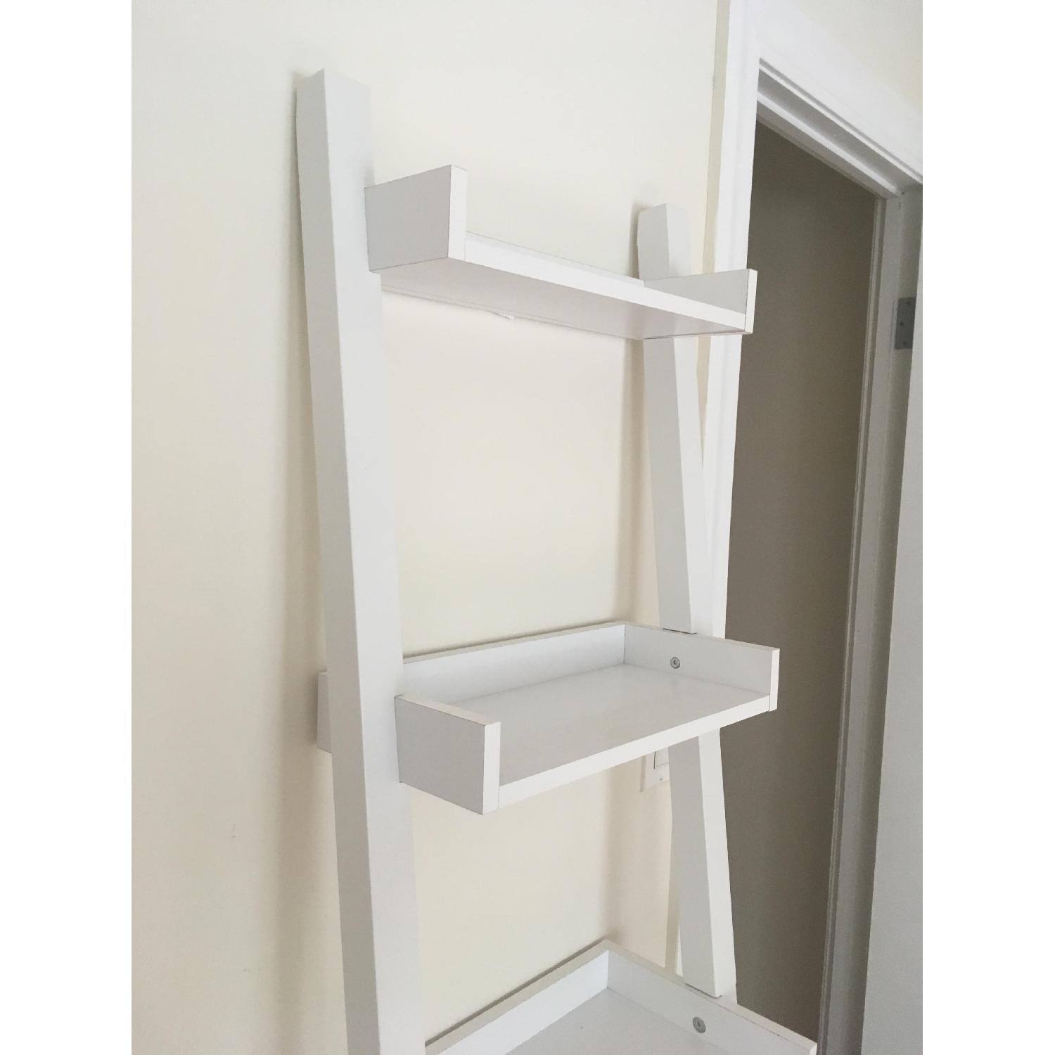 Container Store White Leaning Bookcase - image-3