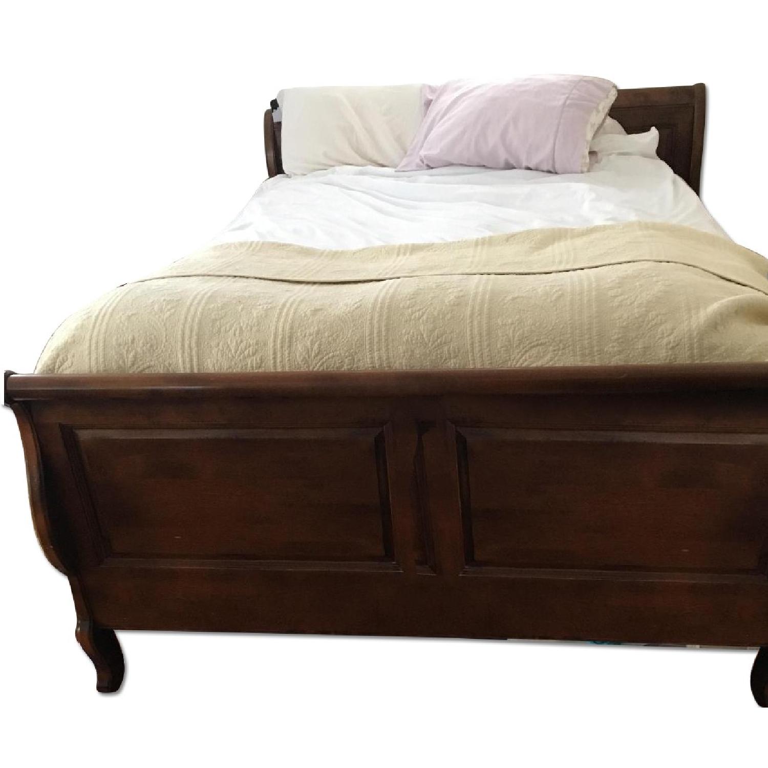 Ethan Allen French Country Sleigh Bed Frame AptDeco