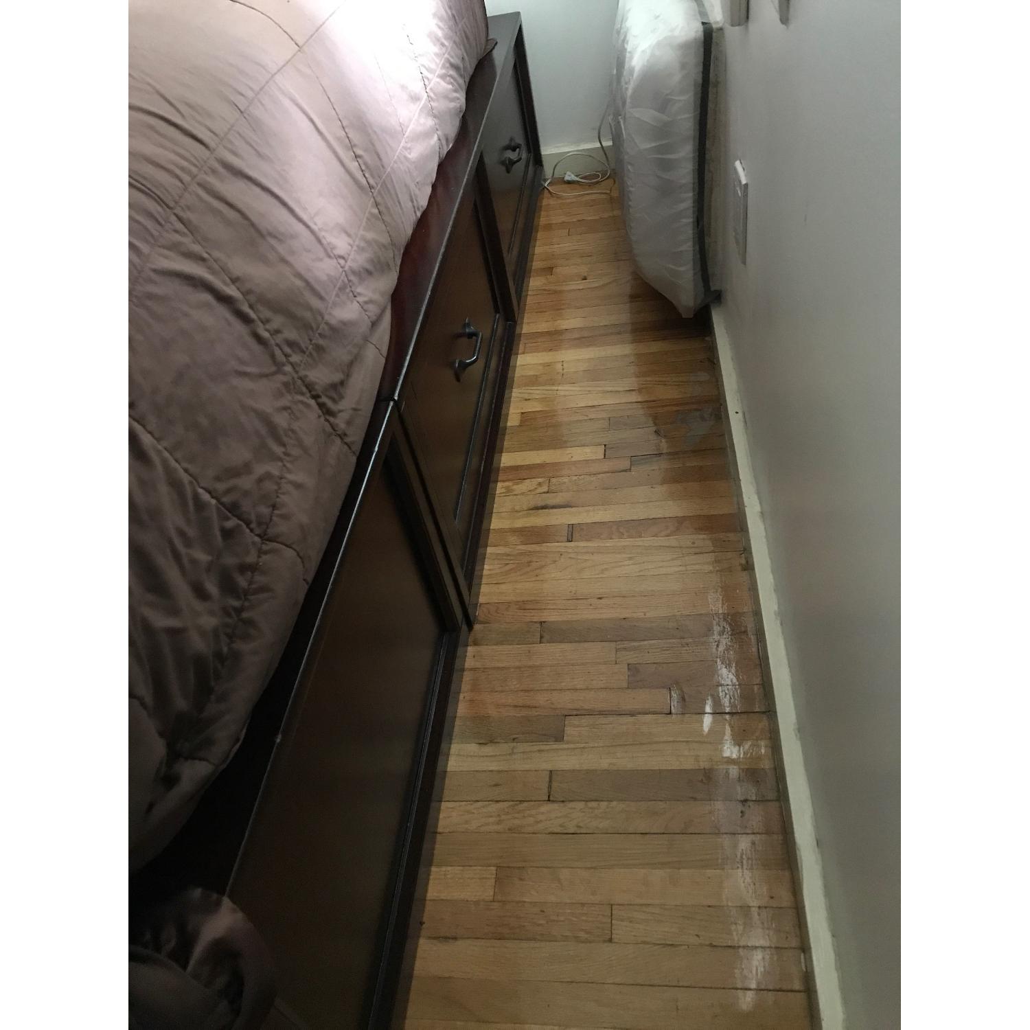 Pottery Barn Stratton King Mahogany Storage Platform Bed w/ Drawers - image-1