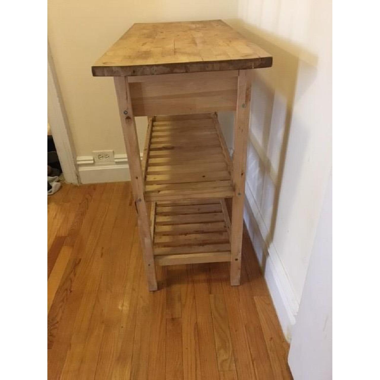 Ikea Forhoja Birch Rolling Kitchen Cart w/ Shelves - image-2