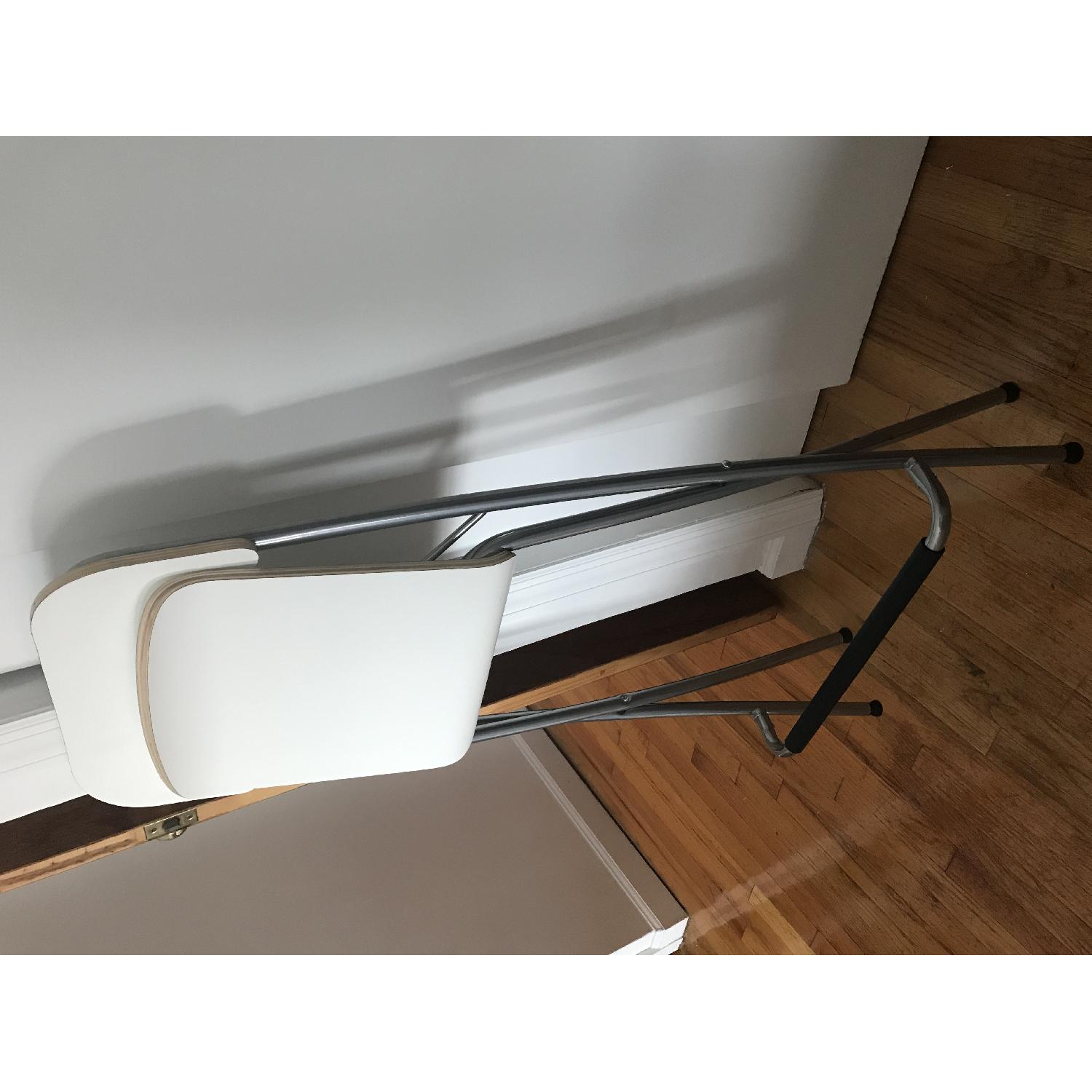 Ikea Franklin Foldable Bar Stool in White/Silver AptDeco