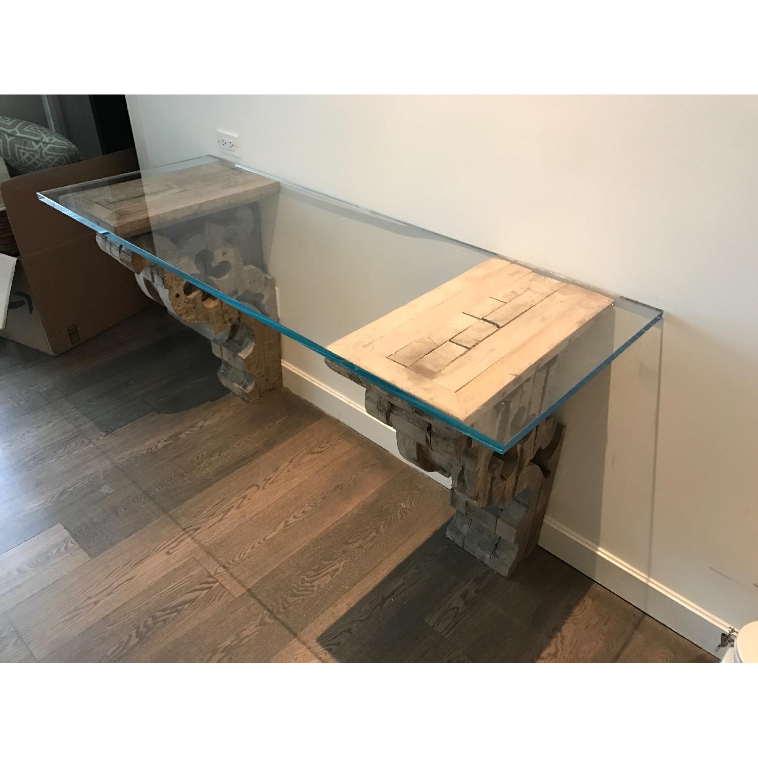 Restoration Hardware Corbel Glass Console/Desk - image-6