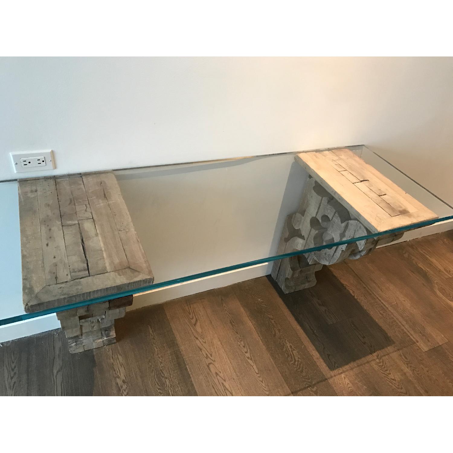 Restoration Hardware Corbel Glass Console/Desk - image-7