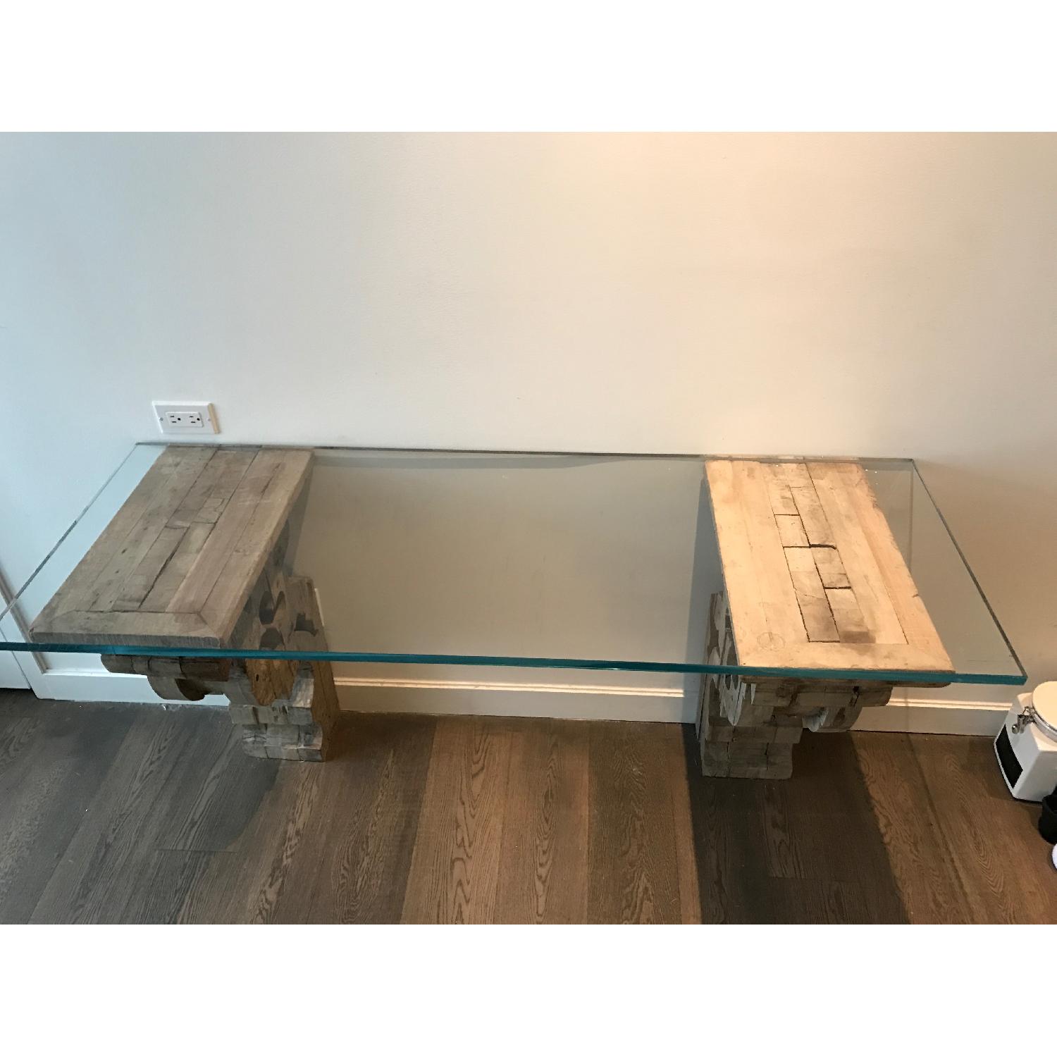 Restoration Hardware Corbel Glass Console/Desk - image-8