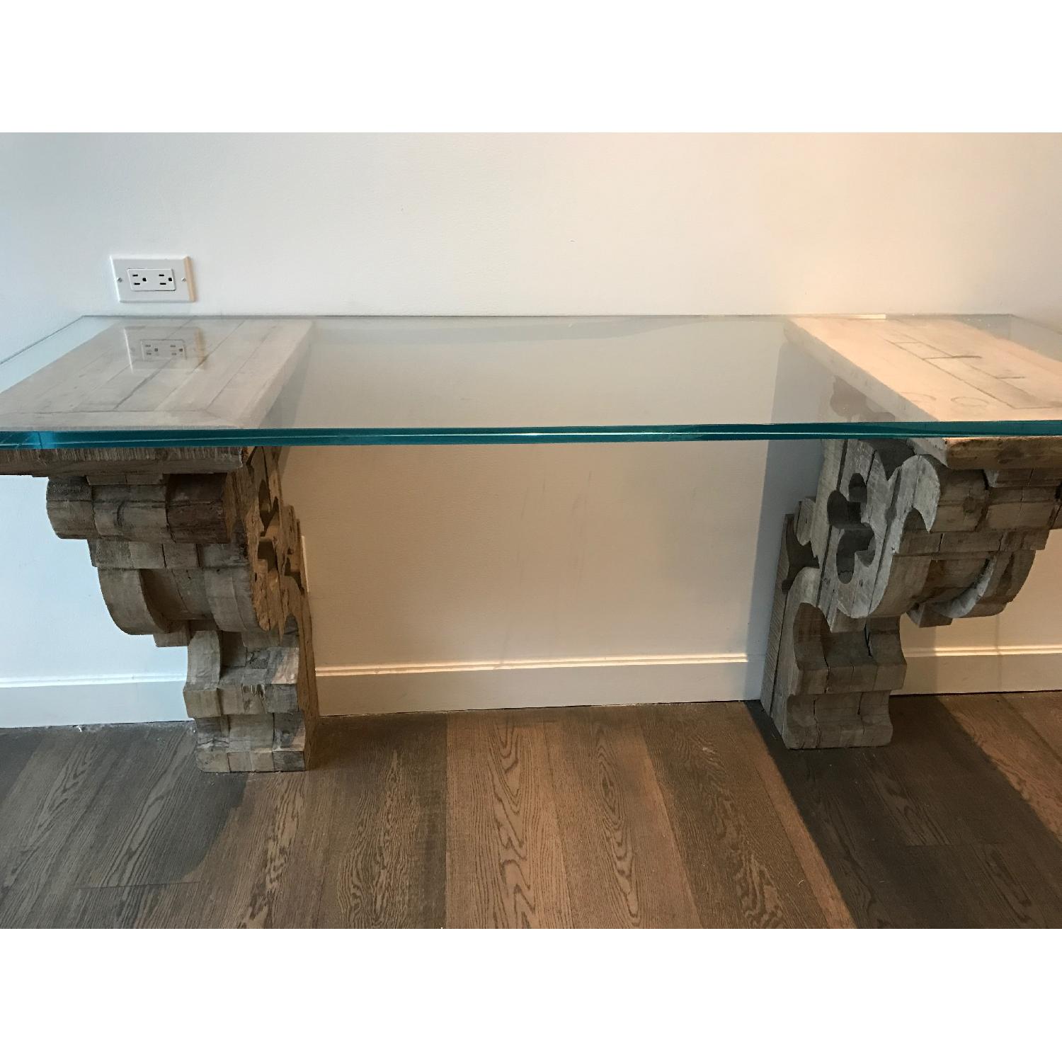 Restoration Hardware Corbel Glass Console/Desk - image-11