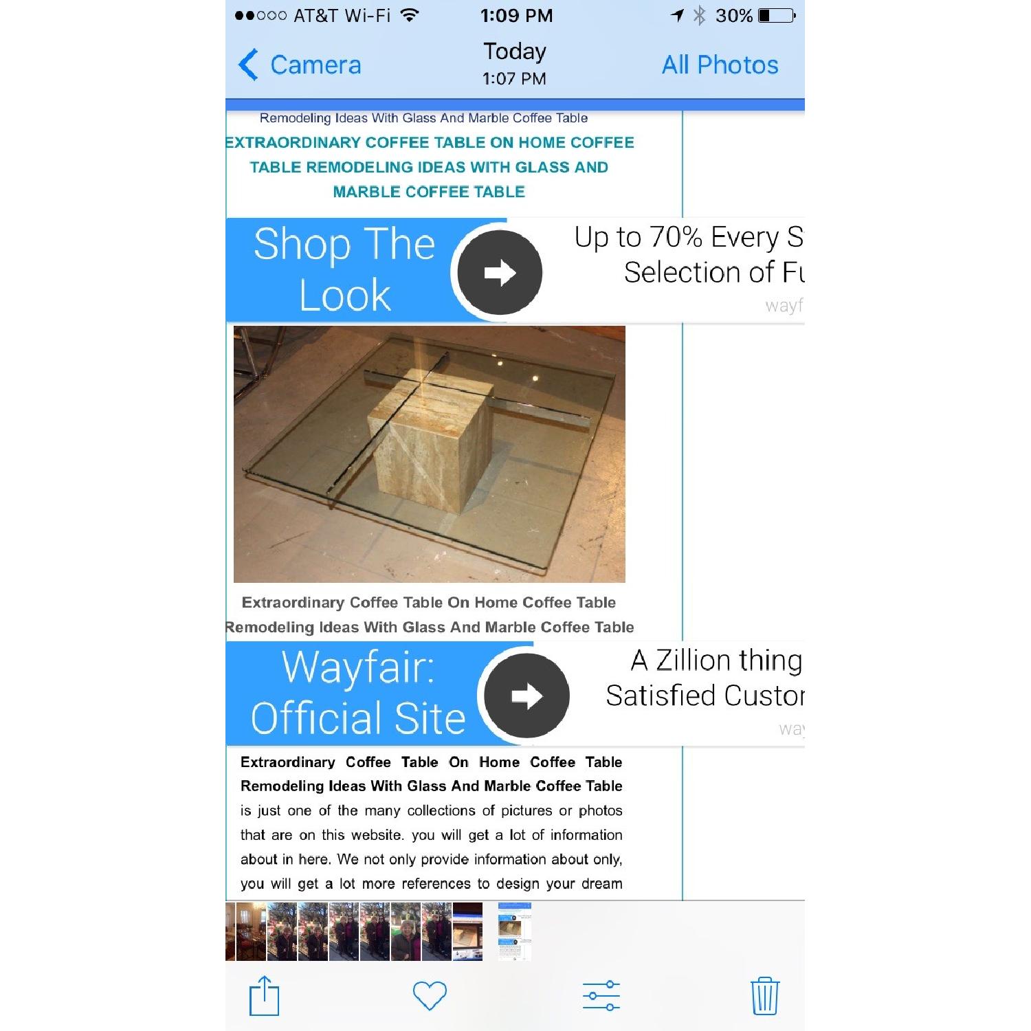 Italian Marble & Glass Top Coffee Table - image-5