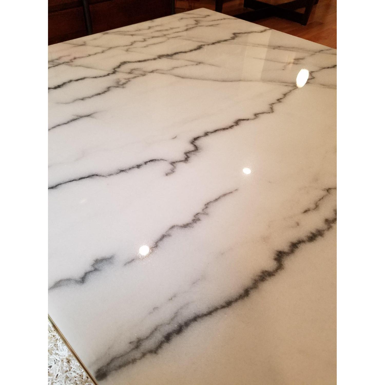 Nuevo Living Jasmine White Stone & Gold Metal Coffee Table - image-3