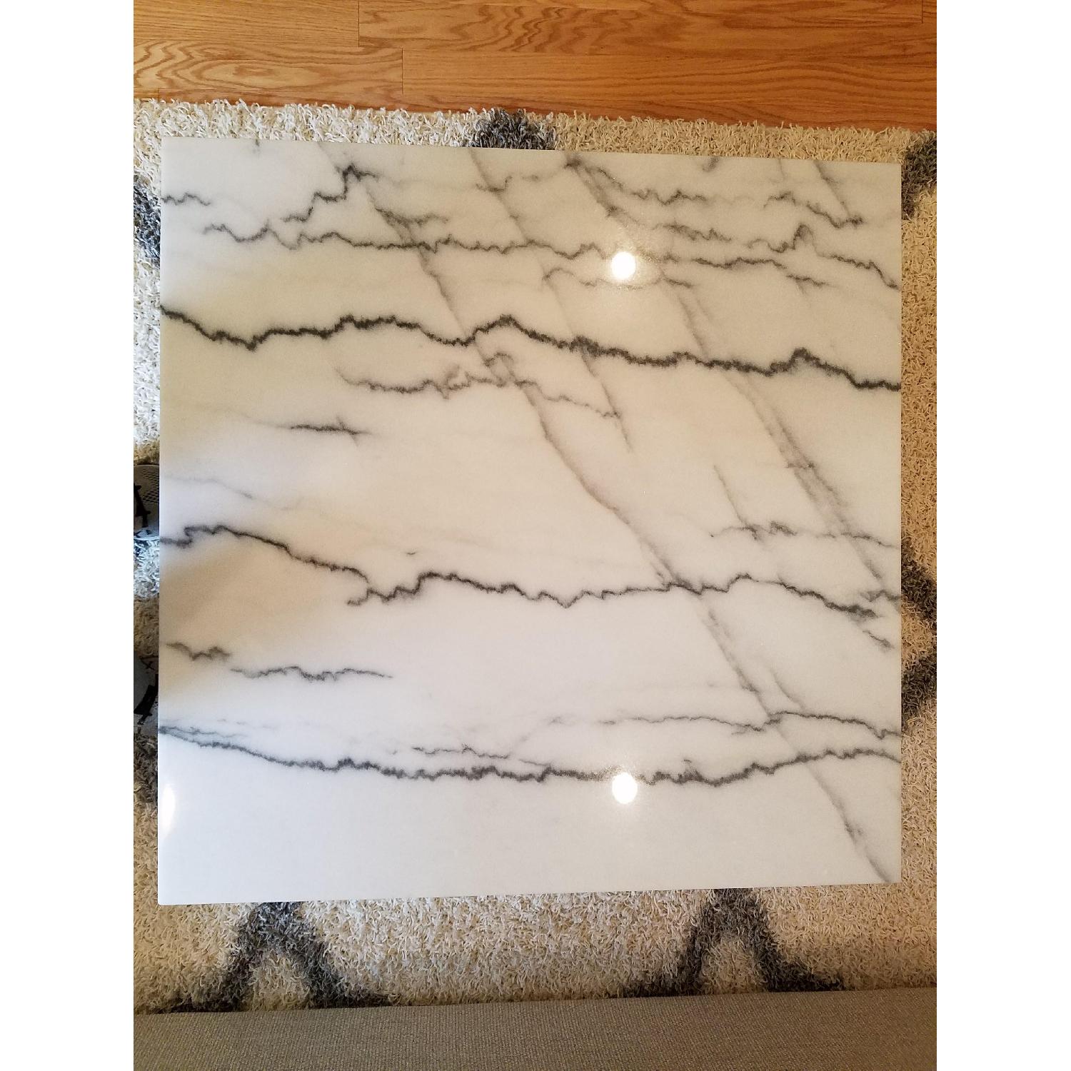 Nuevo Living Jasmine White Stone & Gold Metal Coffee Table - image-4