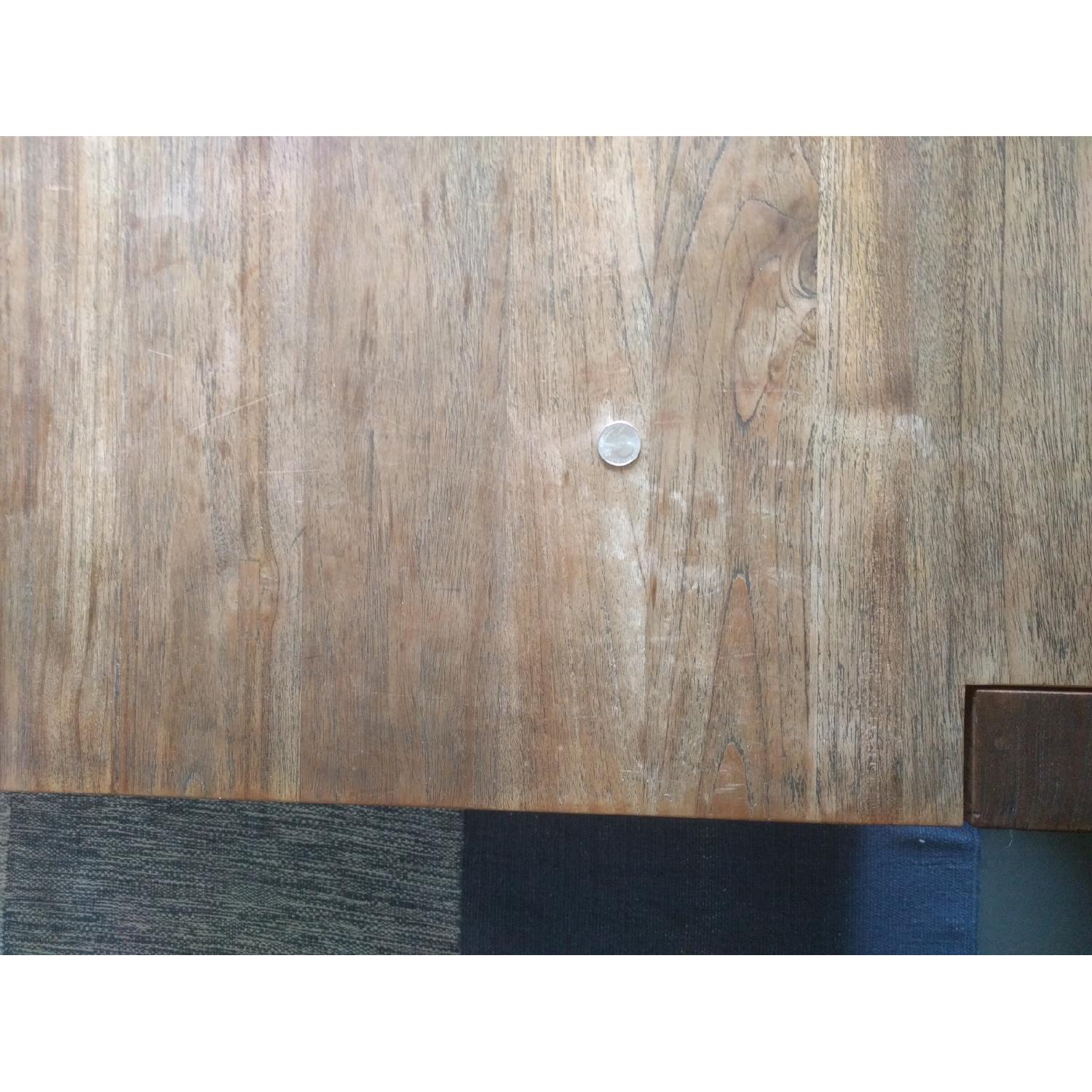 Crate & Barrel Large Solid Teak Square Coffee Table - image-8