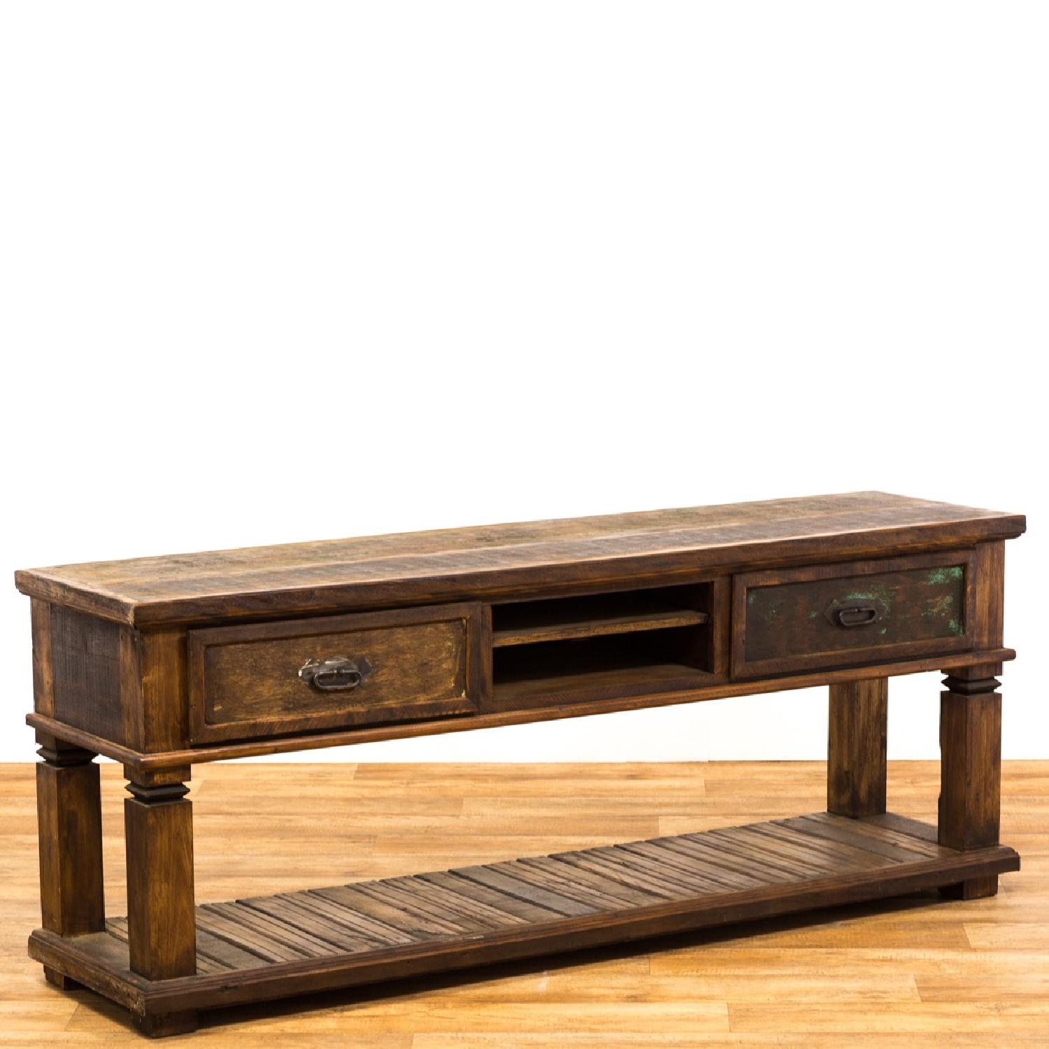 Reclaimed Wood Rustic Console Table - image-3