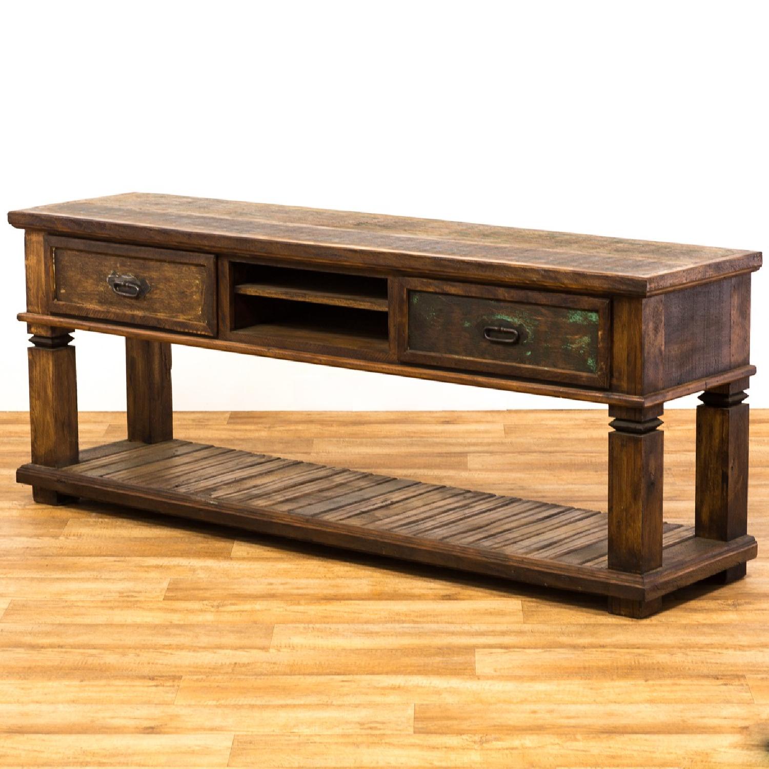 Reclaimed Wood Rustic Console Table - image-4