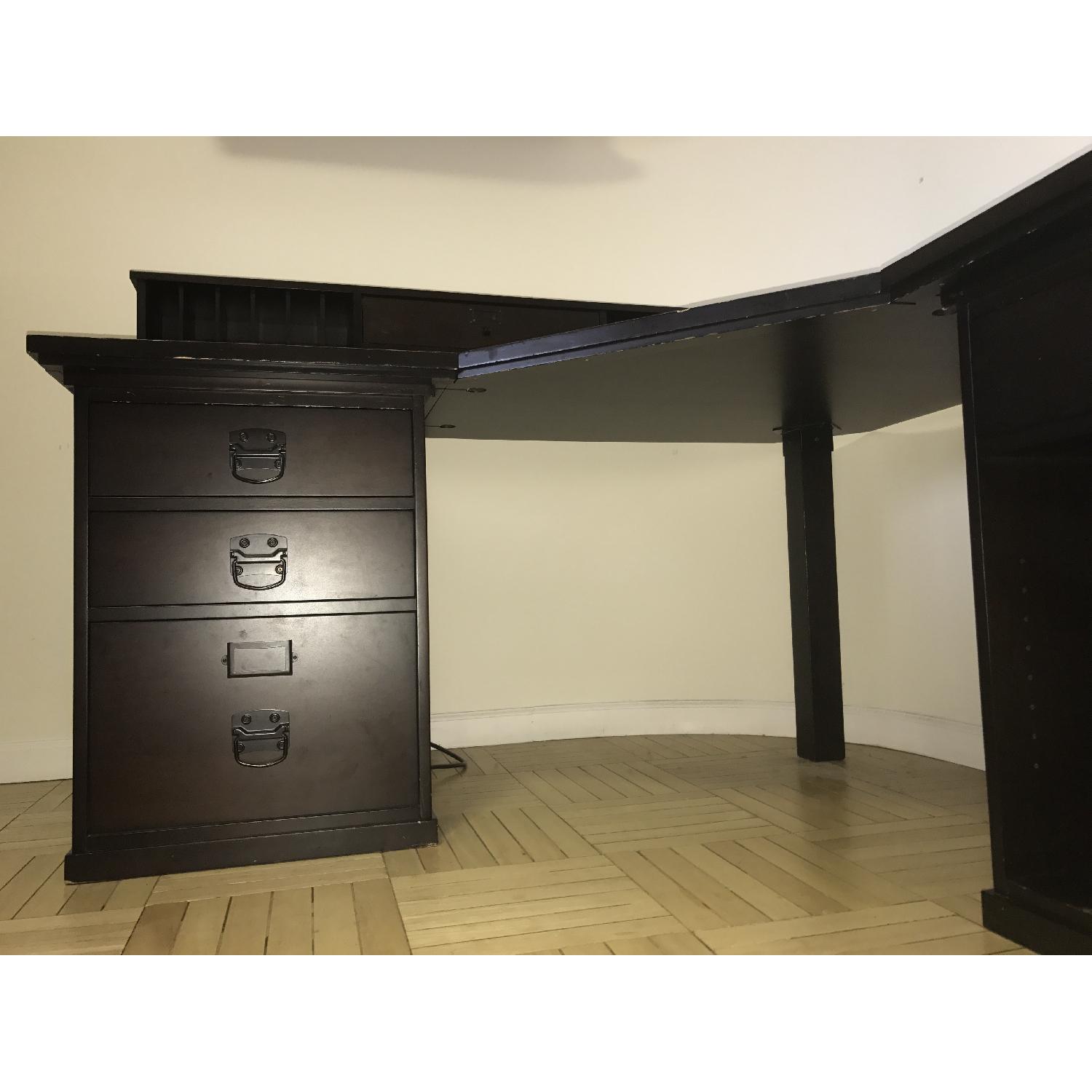 Pottery Barn Bedford Corner Desk w/ Hutch in Espresso Wood - image-8