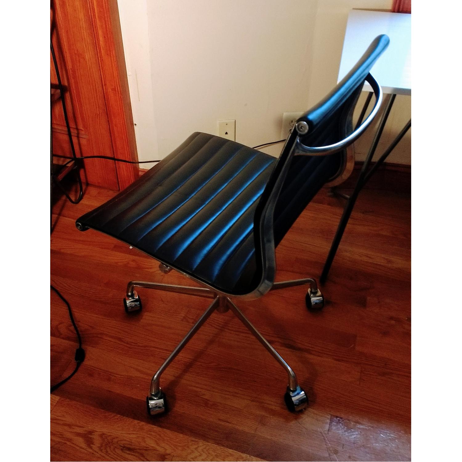 White on White Eames Style Classic Leather Office Chair - image-2