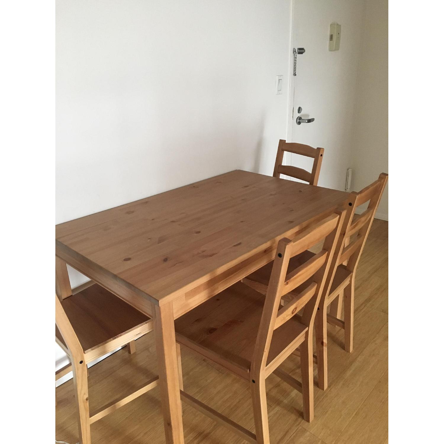 Ikea Wood Dining Table w/ 4 Chairs AptDeco