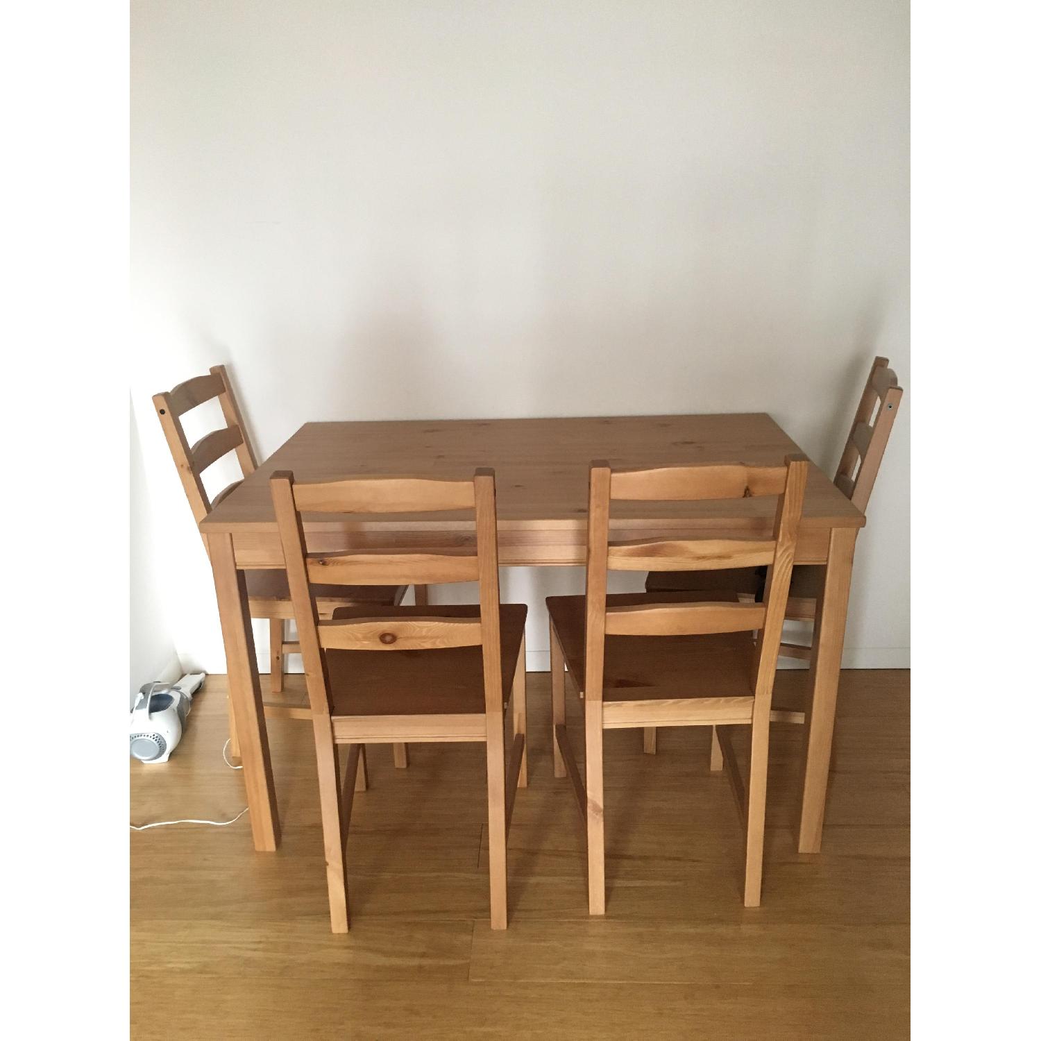 Ikea Wood Dining Table w/ 4 Chairs AptDeco