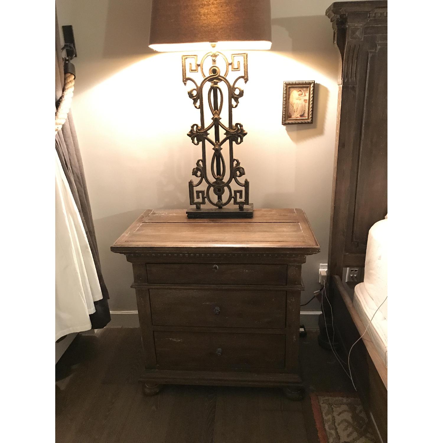 Restoration Hardware Greek Key Iron Baluster Table/Bedside L - image-5